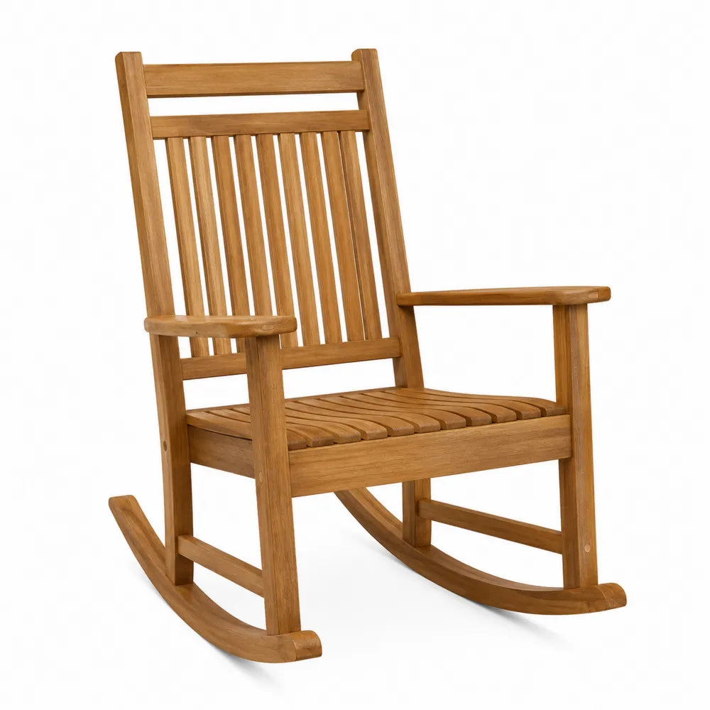 Silla mecedora de madera de teca